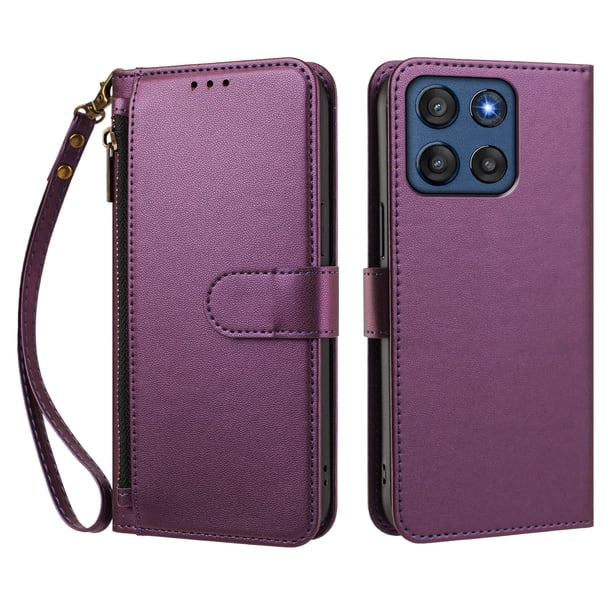 Funda Tipo Billetera para Motorola Moto G Stylus 5G 2026 con Soporte y Bolsillo con Cierre Violeta intenso