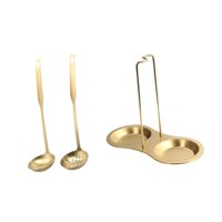 Bothyi - Soporte Para Cucharones De Sopa Y 2 Cucharas Soporte Doble Para Cucharones De Oro