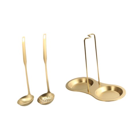 Bothyi - Soporte Para Cucharones De Sopa Y 2 Cucharas Soporte Doble Para Cucharones De Oro