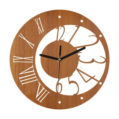 Magideal - Reloj De Pared Nórdico Decorativo, Creativo, Fácil De Leer, Para Colgar En La Pared, Sin , Para Dormitorio, Habitación Infantil, Guardería, Casa Madera