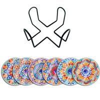 Bothyi - 6 Piezas De Posavasos De Pintura Diy De Mandala Con Soporte Para Escritorio De Adolescentes C