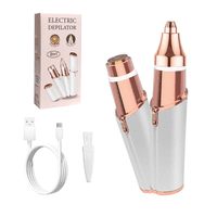 Genérico - Depiladora Facial Y Cejas Recargable Usb Blanco Con Led Blanco