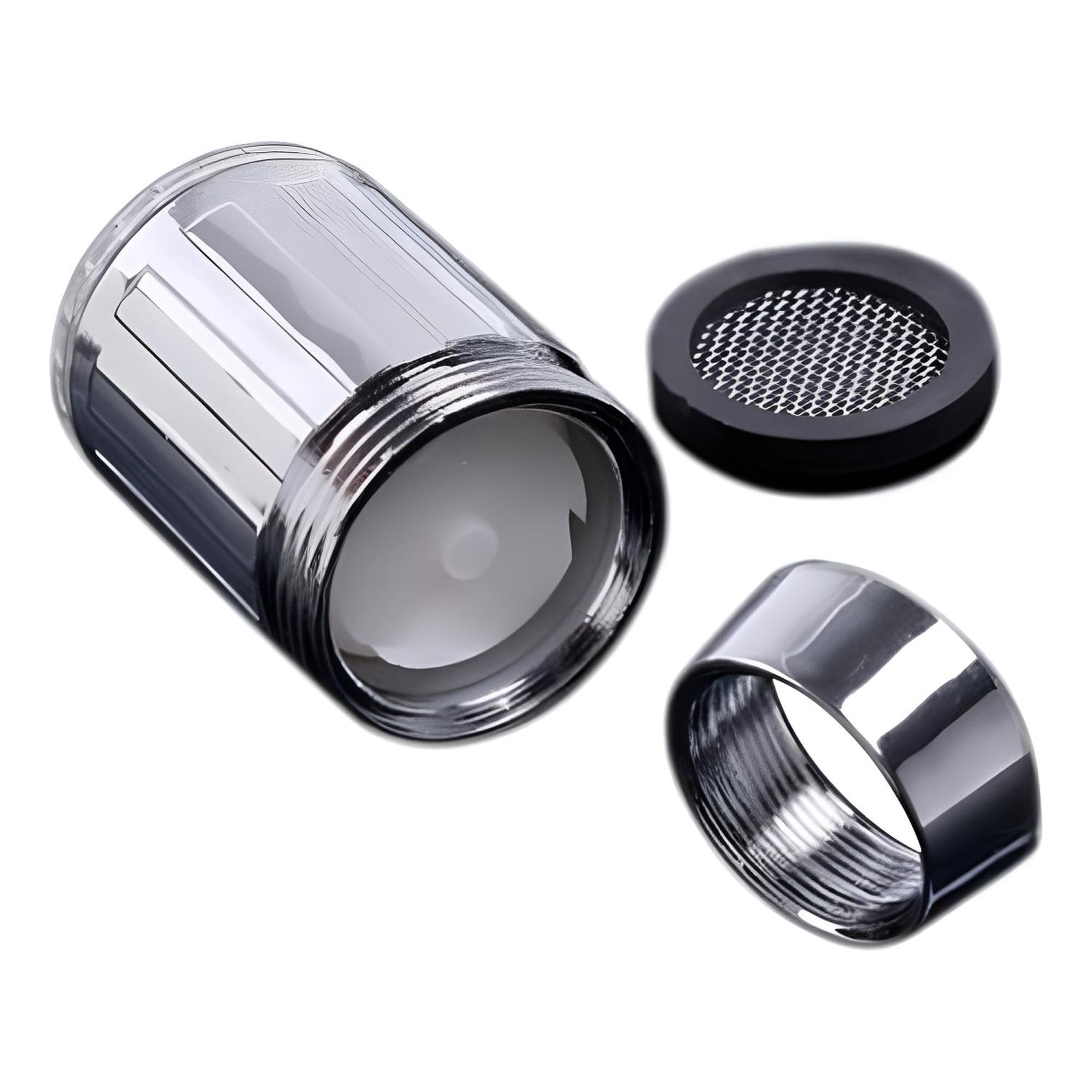 Genérica - Adaptador De Llave Lavaplatos Luz Led Sensor De Temperatura Blanco-beage Plástico