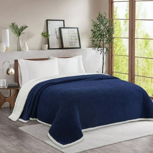 Frazada Andes Chiporro Espiga Azul 2 Plaza