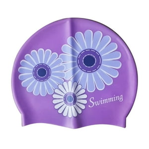Gorra Natacion Saeko Silicona Flower Purpura