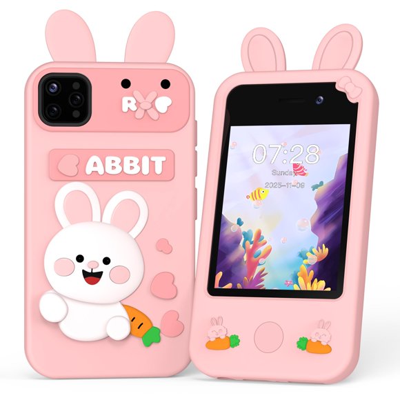 Teléfono de Juguete para Niños Vivid Glass Pantalla Táctil 2.8" Rosa