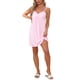 thumbnail image 1 of INSPIRE CHIC Lencería para Mujer, Camisón Suave sin Mangas con Volantes, Escote en V, Ropa de Casa 2XL Rosa, 1 of 6