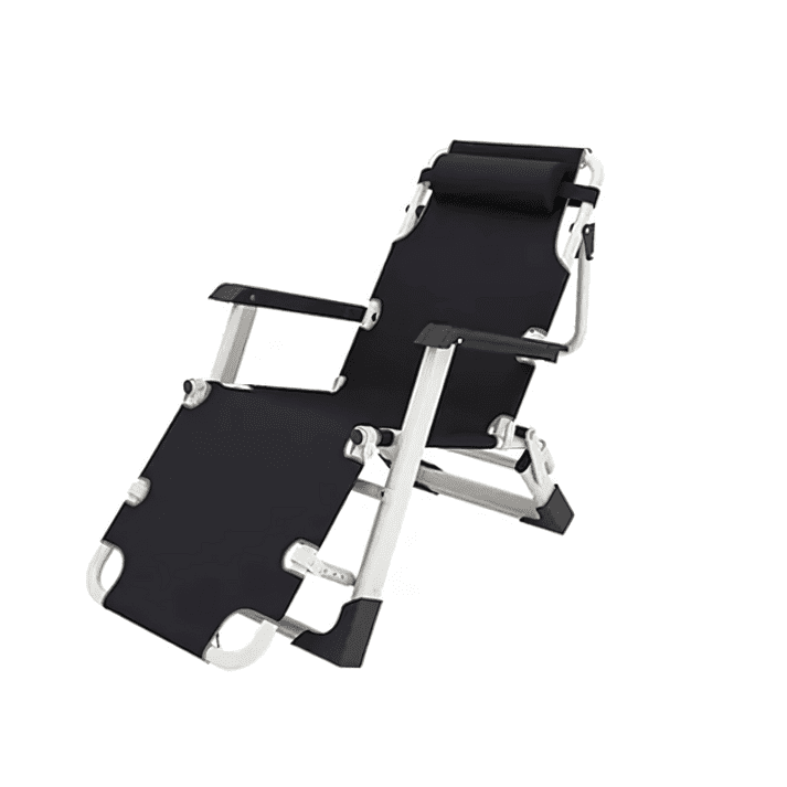 Estilodomus - Silla Reposera Plegable Reforzada Playa Camping Terraza Negro A Rayas