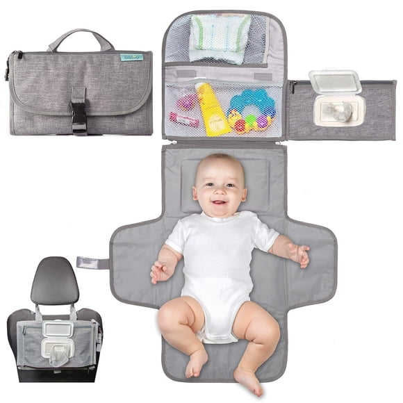 Cambiador Portatil Impermeable Con Bolsillo Para Toallitas