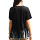 thumbnail image 3 of INSPIRE CHIC Camisetas con Flecos para Mujeres de Manga Corta, Cuello Redondo, Color Sólido y Casual con Flecos, Tallas S Negro, 3 of 6