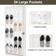 thumbnail image 3 of Organizador de zapatos Bofoho para colocar sobre la puerta con 24 bolsillos y gancho, color blanco, 3 of 7