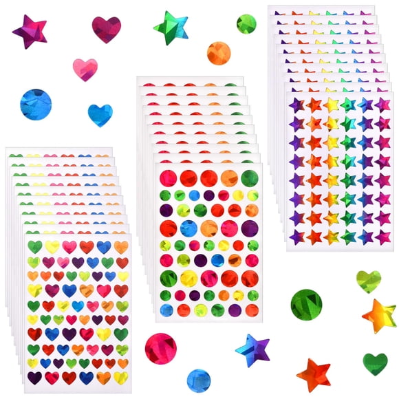 Pegatina Dorbetar con forma de estrella holográfica brillante, 1710 unidades, Kids Reward