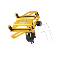 Magideal - Soporte Para Teléfono De Bicicleta Soporte Para Motocicleta Soporte Para Manillar De Teléfono Móvil Soporte De Aleación De Aluminio Para Teléfono De B Oro
