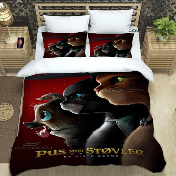 Puss in Bootsprinted Bedding Sets exquisite supplies set duvet cover bed comforter set bedding set luxury birthday gift