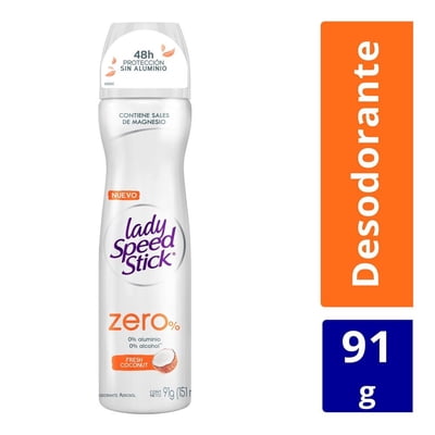 Desodorante En Spray Zero% Coconut 91 G Lady Speed Stick