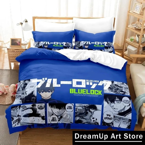 Blue Lock Bedding Set Cute Quilt Cover Bed Cover With Pillowcase Boys Adult Home