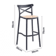 thumbnail image 5 of Pack 2 Taburete Piso Bar O Terraza Apilable 75cm Crossback Danubio Venhoouse Negro, 5 of 8