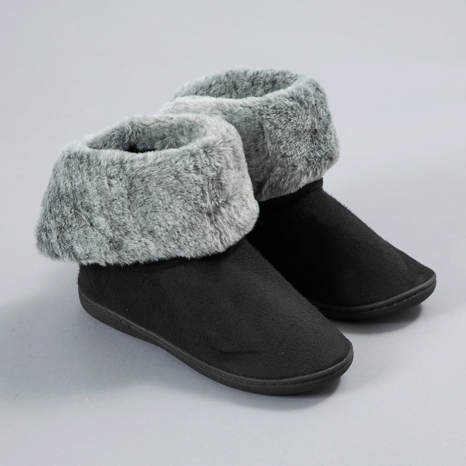 Pantufla Botin Gamuza Peludo Mujer Flores 33304-2