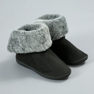 Pantufla Botin Gamuza Peludo Mujer Flores 33304-2