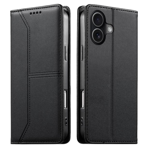 Funda tipo cartera con bloqueo RFID para iPhone 17 cubierta magnética de cuero con tapa y soporte Negro