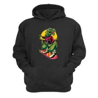 Genérico - Polerón Canguro Dinosaurio Skate Gris Oscuro Talla Xl Unisex