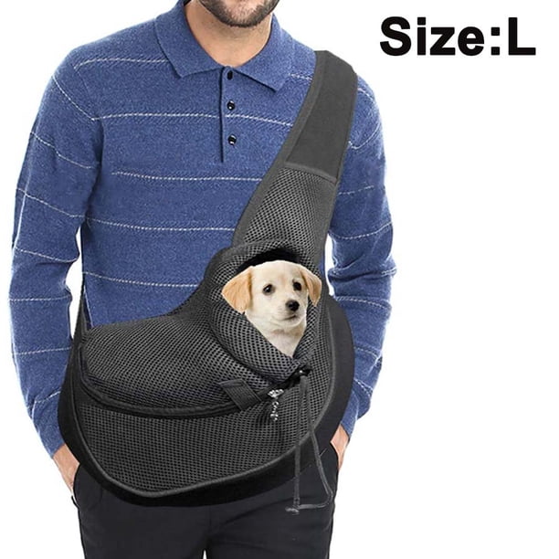 Portabebés para perros, de malla transpirable, con manos libres, correa acolchada ajustable, bolsa frontal, bandolera individual para perros y gatos.