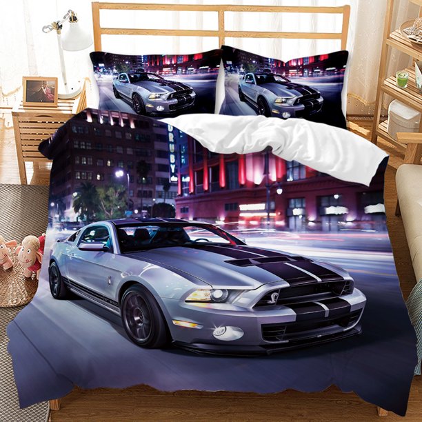 Sports Car Duvet Cover Set 3D Printed Cool Speed Racing Car Automobile Style Teen Boys Bedding Set Queen Polyester Quilt Cover