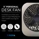 thumbnail image 2 of Ventilador a batería O2COOL Treva de 5 pulgadas, 2 velocidades, 2 unidades, color gris, 2 of 6