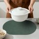thumbnail image 4 of 6 Piezas de Manteles Individuales Ovalados de Cuero para Decoración de Mesa de Comedor de Cocina Resistentes al Calor Manteles Individuales Limpiables Verde/Gris 17.3x11.8 pulgadas, 4 of 6