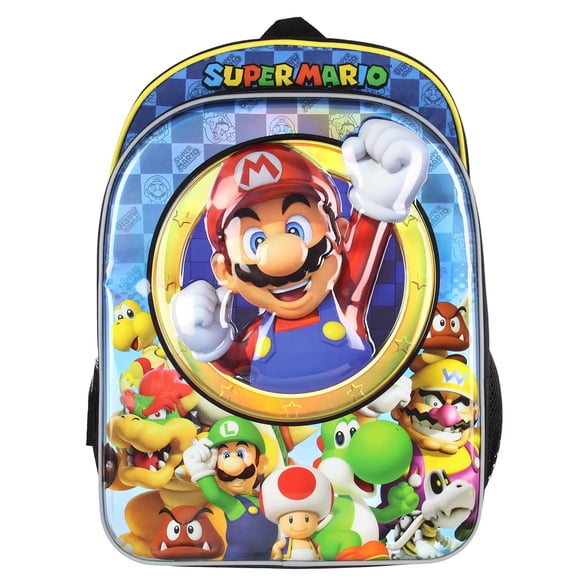 Mochila Bioworld Nintendo Super Mario Bros iridiscente 16"