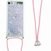 Funda Foxdock Para Ipod Touch 7/6/5 Con Cuerda Ajustable, Brillo Líquido, Protección Antigolpes Y Lente – Ideal Para Regalo