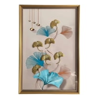 Genérico - Cuadro Decorativo Diseño Hojas Ginkgo Adorno Relieve Jhn