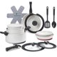 thumbnail image 1 of Juego de utensilios de cocina ROSSETTO 23 piezas antiadherente cerámica blanco, 1 of 6