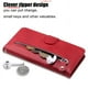 thumbnail image 2 of Funda con Cremallera para Samsung Galaxy S22 Plus 5G, Carcasa Cartera de Cuero PU con Soporte y Tarjetero, 2 of 6