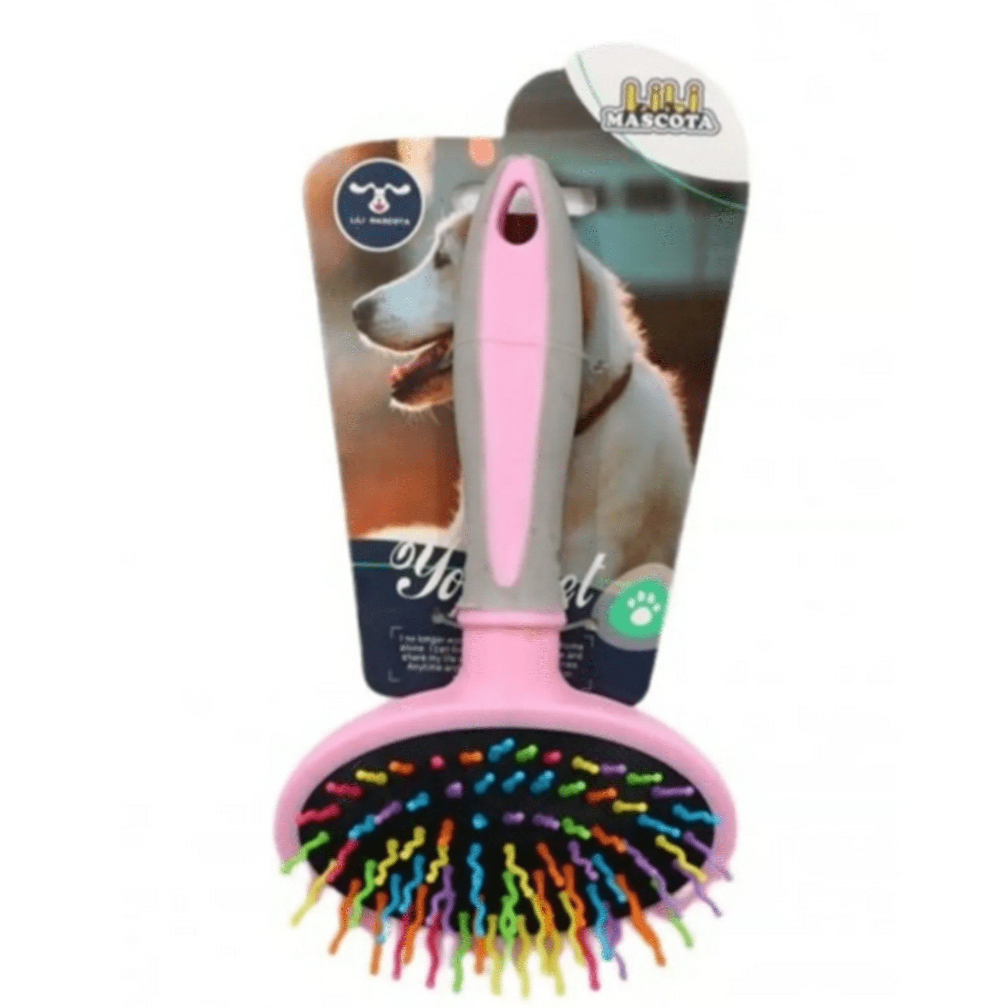 Genérico - Cepillo Para Mascotas Rosa Ovalado Multicolor