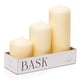 thumbnail image 1 of Pillar Candles Bask Top, elegante, color marfil, juego de 3, 1 of 6