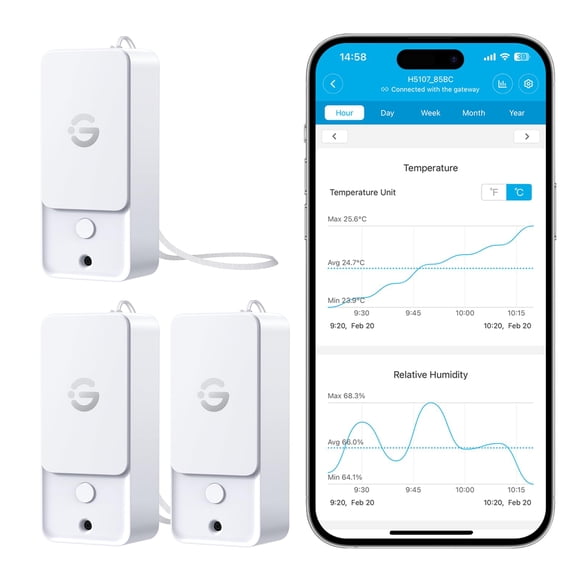 Termómetro higrómetro para exteriores GoveeLife H5107 (paquete de 3)