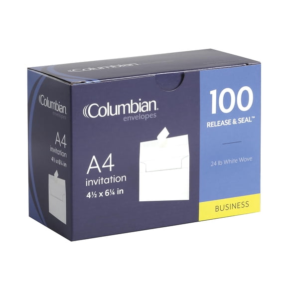 Sobres autoadhesivos para invitaciones colombinas, 4 x 6 pulgadas, 100 unidades, color blanco