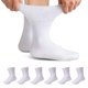 thumbnail image 1 of Calcetines Forcool de lana merino para diabéticos, estilo crew, color blanco, talla L, pack de 6 pares, 1 of 8