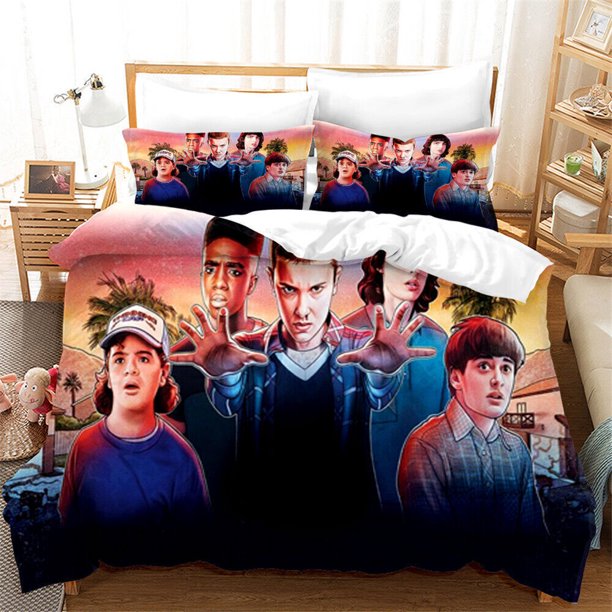 Stranger Duvet Cover Cosplay Bedding Set Pillowcase Christmas Gift 3-Piece Bedding Set (1 Duvet Cover + 2 Pillow Shams)