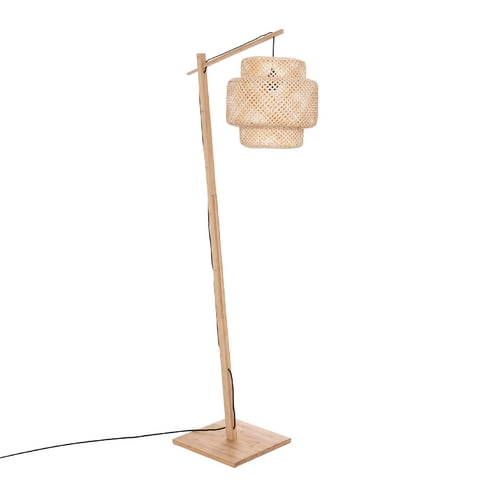 Lámpara De Pie Arco Liby Bambú Natural 173 Cm De Atmosphera