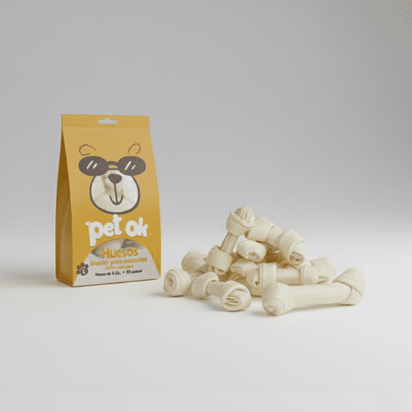 Snack Golosina Premio Huesito Blanco para Perro Pequeño (S) - Pet OK x 1 Unidad