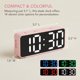 thumbnail image 5 of Reloj Despertador Digital REGALWOVEN Brillo Ajustable, Doble Alarma, Puertos de Carga USB para Dormitorio/Residencia Rosa 5.1"L x 1.0"W x 2.2"H, 5 of 6