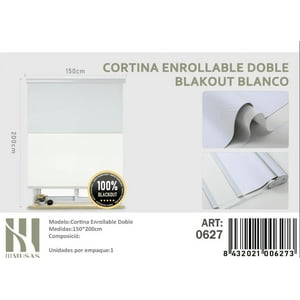 Mundo Shopping - Cortina Enrollable Doble Blakout Blanco 150X200Cm Lisa Iii Musas