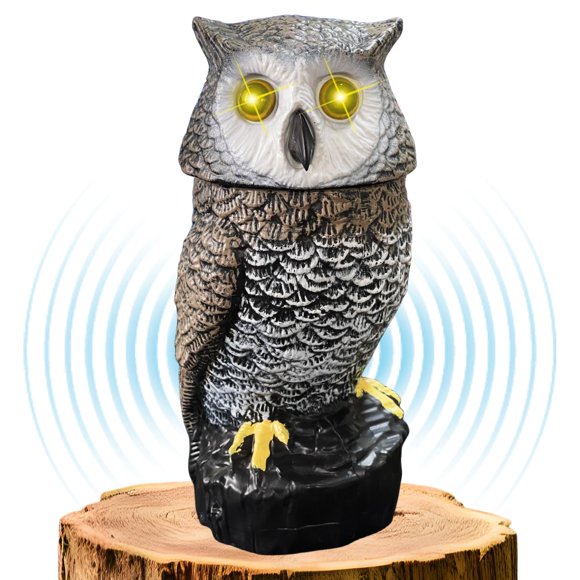 Estatua de Jardín Búho Solar Ugold con Sensor de Movimiento y Cabeza Giratoria