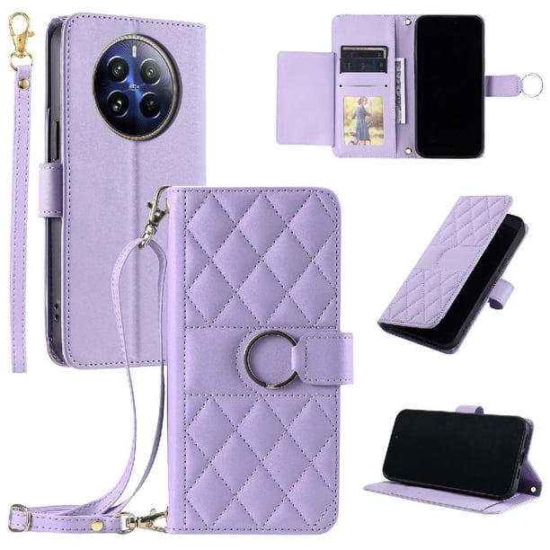 Funda tipo billetera FOXDOCK para Realme Narzo 70 5G – Tapa abatible con correa para mujer