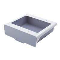 Bothyi - Cajón Extraíble Para Debajo Del Gabinete Para Especias Con Cinta Autoadhesiva Gris Blanco L