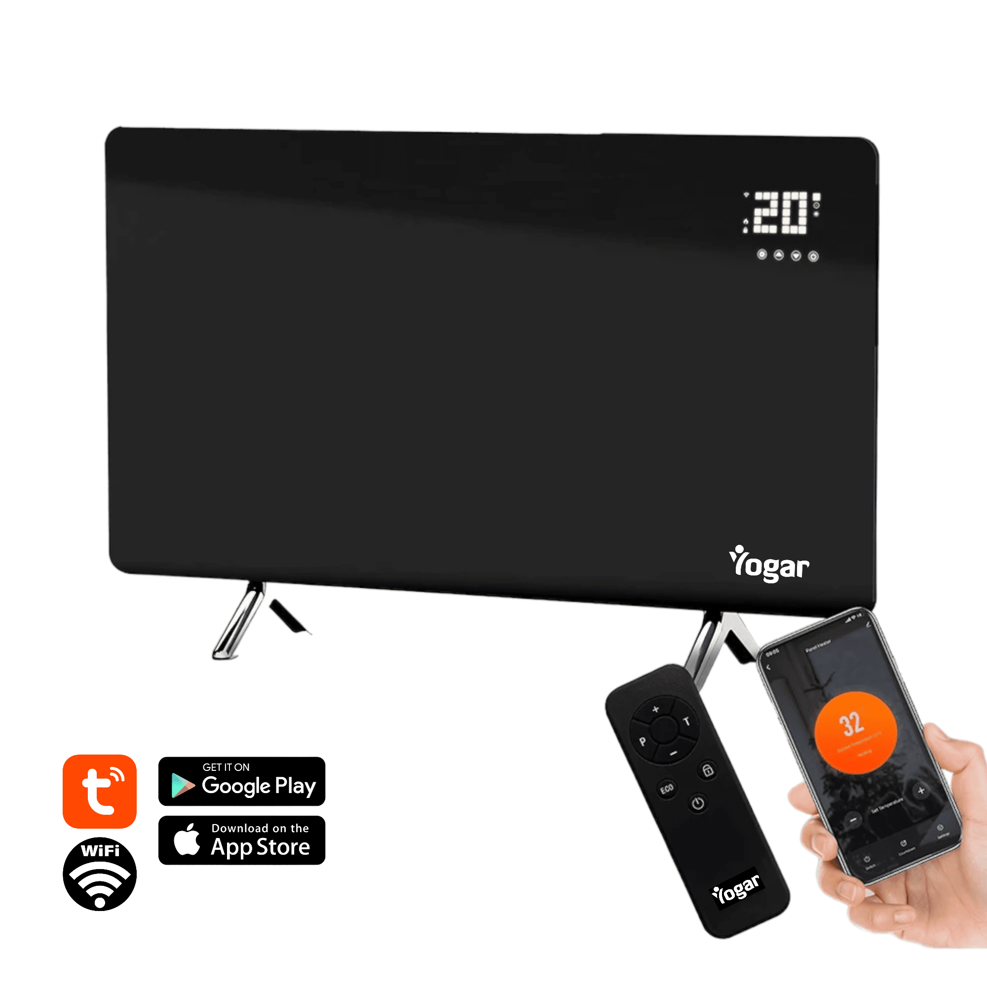 Panel Calefactor Infrarrojo De Cristal De Carbono Wifi 600w Yogar