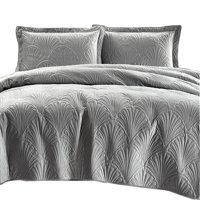 Mallorca - Quilt Liso Velvet Paris Gris Perla 1,5 Plazas