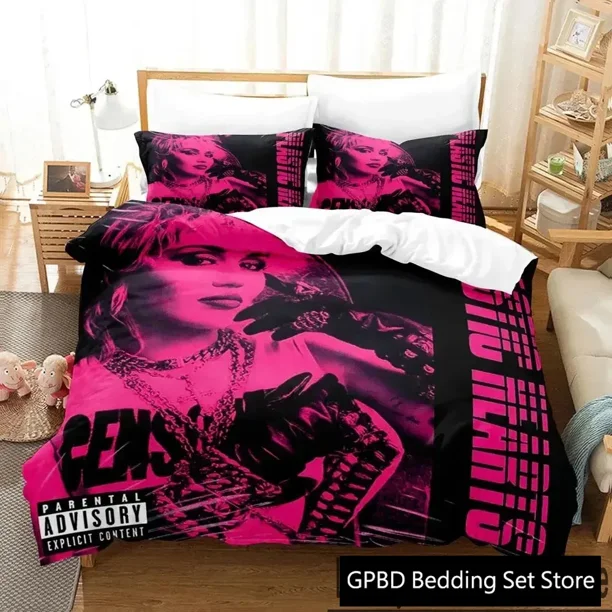Miley Cyrus Singer Bedding Set Duvet Cover Bed Set Quilt Cover Pillowcase Comforter Boys Adult Bedding